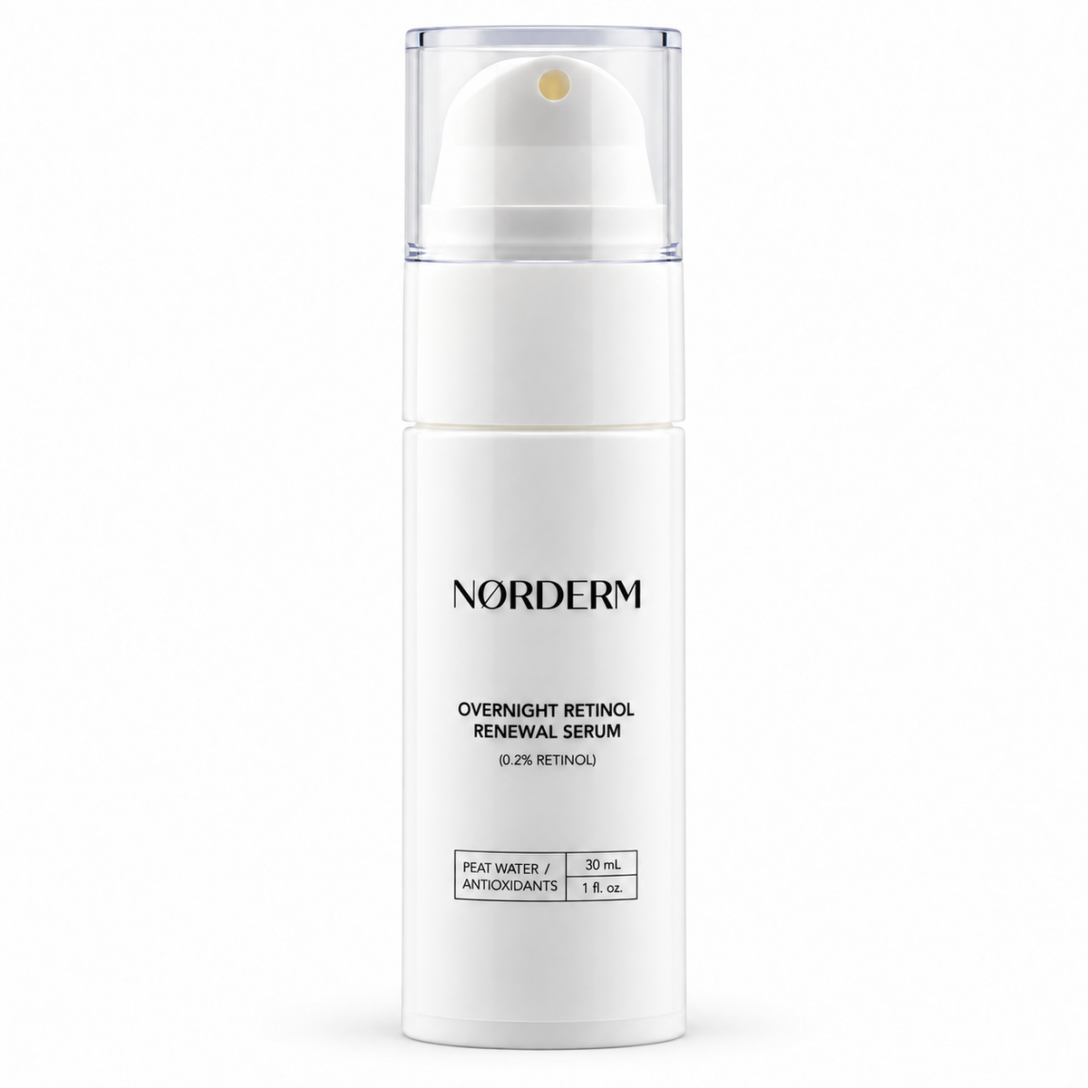 NØRDERM Overnight Retinol Renewal Serum, 30 mL airless pump bottle